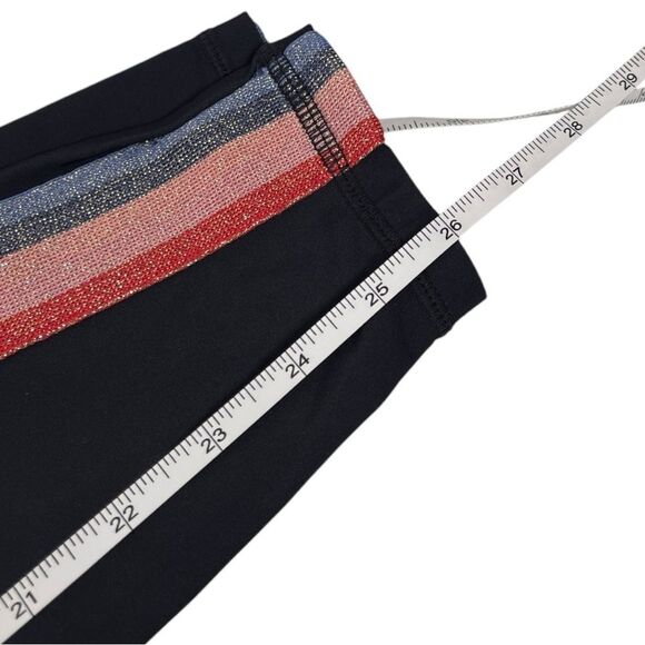 Spiritual Gangster metallic Sparkle High Waist 7/8 Leggings Glitter Stripe Small - Picture 9 of 10